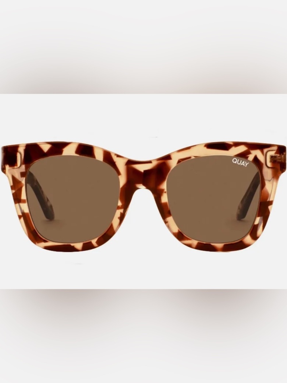 NWT! QUAY After Hours Mini Cateye Sunglasses Tort Frame/ Brown Polarized Lens